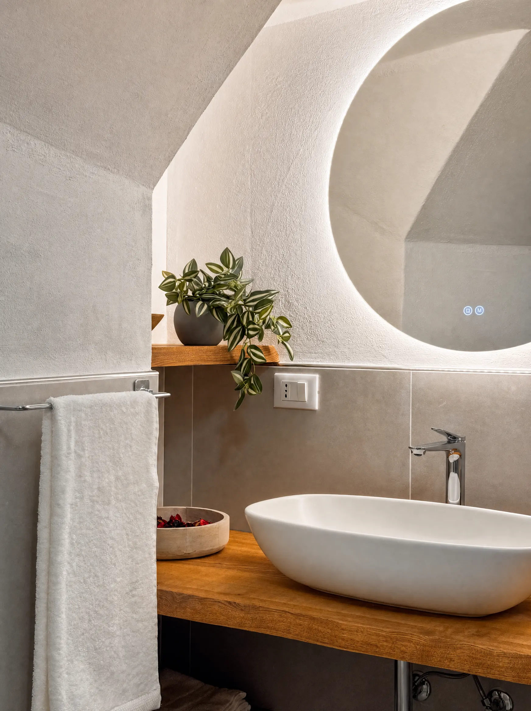Il lavabo e la luce circolare